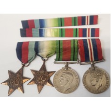 GREAT BRITAIN UK 1939 - 1945 . WWII MILITARY MEDALS . FULL SIZE and MINI . with RIBBONS
